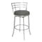 Armen Living Viper 26" Counter Height Swivel Gray Faux Leather and Brushed Stainless Steel Bar Stool LCVI26BAGR - alternate 1